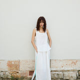 LOTUS EMBROIDERY MAXI SKIRT, IVORY COTTON SILK
