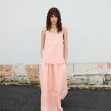 LOTUS EMBROIDERY MAXI SKIRT, IVORY COTTON SILK