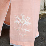 LOTUS EMBROIDERY MAXI SKIRT, IVORY COTTON SILK