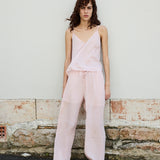 CAMELIA PANTS, BLUSH CREPE DE CHINE SILK