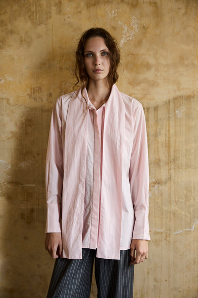 LILY SHIRT, PINK POPLIN