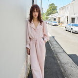 CAMELIA PANTS, BLUSH CREPE DE CHINE SILK