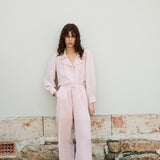 CAMELIA PANTS, BLUSH CREPE DE CHINE SILK