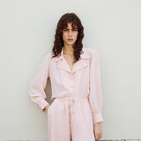 CAMELIA PANTS, BLUSH CREPE DE CHINE SILK