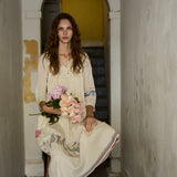 SEEMA DRESS, IVORY / NEON