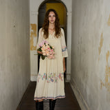 SEEMA DRESS, IVORY / NEON