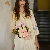 SEEMA DRESS, IVORY / NEON