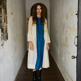 MARGOT DRESS, BLUE SILK CROCHET