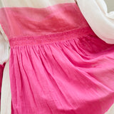 PETUNIA DRESS, PINK/WHITE SILK