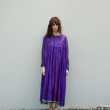 POPPY DRESS, PURPLE COTTON SILK