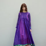 POPPY DRESS, PURPLE COTTON SILK