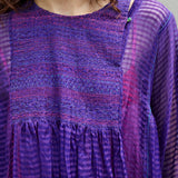 POPPY DRESS, PURPLE COTTON SILK