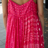 PRIMROSE SLIP DRESS, TIE&DYE FUCHSIA SILK