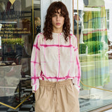 CANNA SHIRT, FUCHSIA/IVORY COTTON CLAMP DYE
