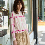 CANNA SHIRT, FUCHSIA/IVORY COTTON CLAMP DYE