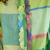 RAINBOW SHIRT,  LIME COTTON CHECKERED