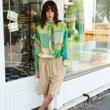 RAINBOW SHIRT,  LIME COTTON CHECKERED