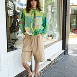 RAINBOW SHIRT,  LIME COTTON CHECKERED
