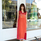 ZINNIA DRESS SLEEVELESS, TANGERINE COTTON