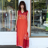 ZINNIA DRESS SLEEVELESS, TANGERINE COTTON