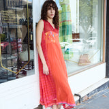 ZINNIA DRESS SLEEVELESS, TANGERINE COTTON