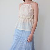 LEAH CAMI, IVORY MUKEISH EMBROIDERY SILK