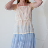 LEAH CAMI, IVORY MUKEISH EMBROIDERY SILK