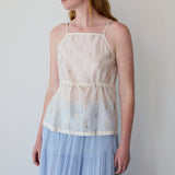 LEAH CAMI, IVORY MUKEISH EMBROIDERY SILK