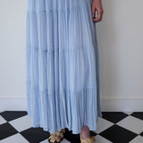 MISHA SKIRT, BLUE MUKEISH EMBROIDERY