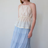 MISHA SKIRT, BLUE MUKEISH EMBROIDERY