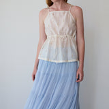 LEAH CAMI, IVORY MUKEISH EMBROIDERY SILK