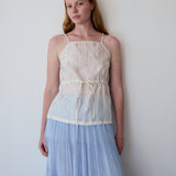 LEAH CAMI, IVORY MUKEISH EMBROIDERY SILK