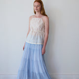 MISHA SKIRT, BLUE MUKEISH EMBROIDERY