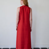 PATNA VEST, RED RAW SILK