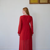 TEMPEL DRESS, RED MUKEISH EMBROIDERY