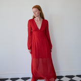 TEMPEL DRESS, RED MUKEISH EMBROIDERY