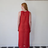 ALICE TANK DRESS, RED MUKEISH EMBROIDERY