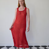 ALICE TANK DRESS, RED MUKEISH EMBROIDERY