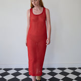 ALICE TANK DRESS, RED MUKEISH EMBROIDERY