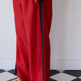 SIVA PANTS, RED RAW SILK