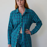 NILA TUNIC, BLUE // GREEN CHECK COTTON