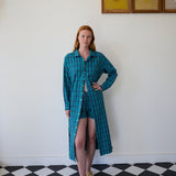 NILA TUNIC, BLUE // GREEN CHECK COTTON