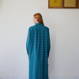 NILA TUNIC, BLUE // GREEN CHECK COTTON