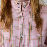 LILY SHIRT, PINK CHECK COTTON