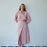 LILY SHIRT, PINK CHECK COTTON