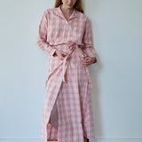 LILY WRAP SKIRT, PINK CHECK COTTON
