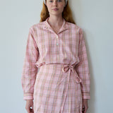 LILY SHIRT, PINK CHECK COTTON