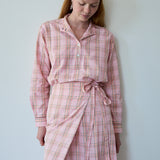 LILY SHIRT, PINK CHECK COTTON