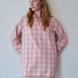 LILY MINI TUNIC, PINK CHECK COTTON