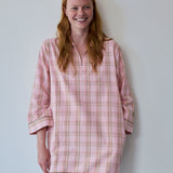 LILY MINI TUNIC, PINK CHECK COTTON